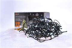 Solight LED venkovní vánoční řetěz, 200 LED, 10m, přívod 5m, 8 funkcí, IP44, studená bílá
