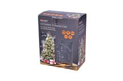 Solight LED venkovní vánoční řetěz, 200 LED, 20m, přívod 5m, 8 funkcí, časovač, IP44, studená bílá