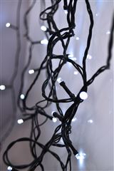Solight LED venkovní vánoční řetěz, 50 LED, 5m, přívod 3m, 8 funkcí, časovač, IP44, studená bílá