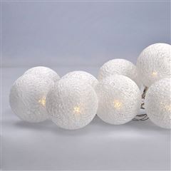 Solight LED řetěz vánoční koule bavlněné, 10LED, 1m, 2x AA, IP20 