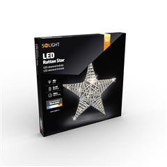 Solight LED ratanová hvězda, 40x LED, 2xAA, 40cm