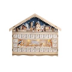 Solight LED adventní kalendář - horská chata, 10x LED, 50x40cm, 2x AA