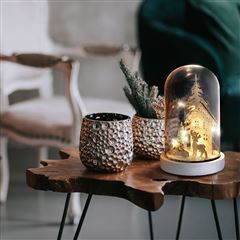 Solight LED vánoční dekorace, zasněžená krajina s domkem, 18cm, 10x LED, 2x AAA