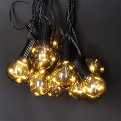 Solight venkovní řetěz s dekorativním LED žárovkami, 10x micro LED žárovka, 3m, 3xAA