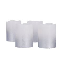 Solight sada LED svíček s časovačem, 4x svíčka, 6,5cm, stříbrná barva, 4xCR2032 součástí