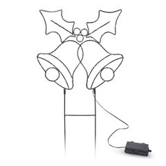 Solight LED venkovní dekorace zvonečky, 100x LED, časovač, 55cm, 3x AA