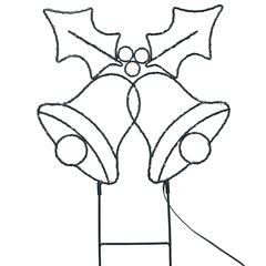 Solight LED venkovní dekorace zvonečky, 100x LED, časovač, 55cm, 3x AA