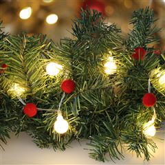 Solight LED vánoční řetízek červená-bílá, 20x LED, 1,5m, 2xAA