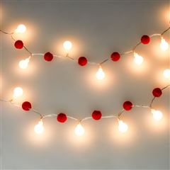 Solight LED vánoční řetízek červená-bílá, 20x LED, 1,5m, 2xAA