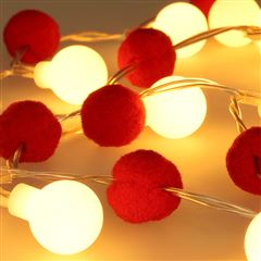 Solight LED vánoční řetízek červená-bílá, 20x LED, 1,5m, 2xAA