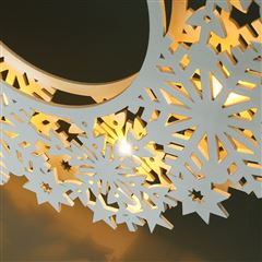 Solight LED dřevěný vánoční věnec, 10x LED, bílá, 30cm, časovač, 2x AA