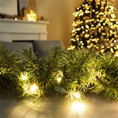 Solight LED vánoční girlanda s jehličím, 5m, 80x LED, časovač, 3xAA, IP44
