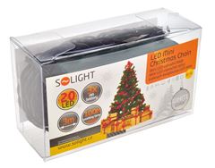 Solight LED vánoční řetěz, 3m, 20xLED, 3x AA, bílé světlo, zelený kabel