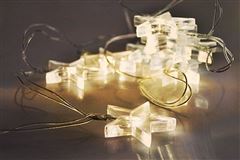 Solight LED vánoční řetěz, hvězdy, 1,5m, 10 LED, 2 x AA, žluté světlo
