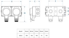 Solight dvojzásuvka IP66, vodotěsná a prachotěsná 