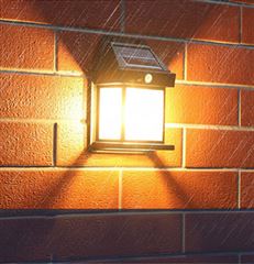 Solight LED solární lucerna nástěnná, teplá bílá, 12x17cm, černá