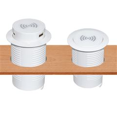 Solight bezdrátová 15W + USB A+C 20W PD výsuvná nabíječka, bílá