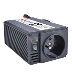 Solight invertor 12V, USB 500mA, kovový, černý, max. zatížení: 200W