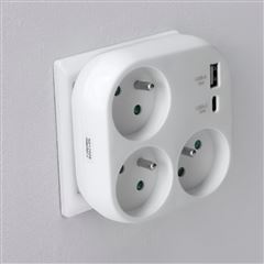 Solight rozbočka 3x 16A, USB A+C rychlonabíječka 20W PD, bílá
