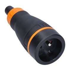 Solight zásuvka do vlhka, přímá, IP40, černá-oranžová