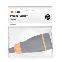 Solight zásuvka do vlhka, přímá, IP40, černá-oranžová
