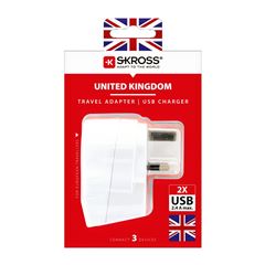 SKROSS cestovní adaptér s USB do Velké Británie, typ G