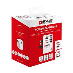 SKROSS cestovní adaptér MUV USB AC, univerzální, neuzemněný, USB A+C 15W
