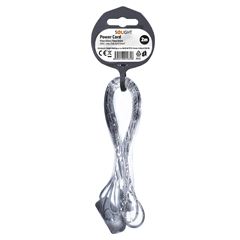 Solight flexo šňůra, 2m, 2 x 0,75mm2, černá, plochá, vypínač