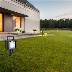 Solight zahradní sloupek IP44, 2 zásuvky + časový spínač, gumový kabel 1,5m