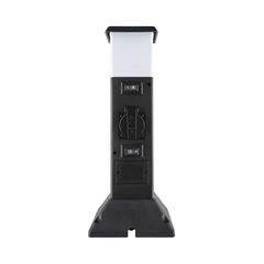 Solight zahradní sloupek IP44 s LED osvětlením, plast, 2 zásuvky, hranol, černý