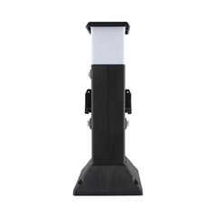 Solight zahradní sloupek IP44 s LED osvětlením, plast, 2 zásuvky, hranol, černý
