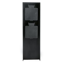 Solight zahradní sloupek IP44, hliník, 2 zásuvky, černý