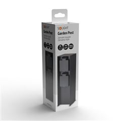 Solight zahradní sloupek IP44, hliník, 2 zásuvky, černý