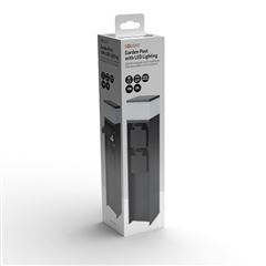 Solight zahradní sloupek IP44 s LED osvětlením, hliník, 2 zásuvky, černý