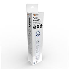 Solight přepěťová ochrana, 150J, 4 zásuvky, 3m, bílá