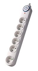 Solight přepěťová ochrana, 150J, 6 zásuvek, 1,5m, bílá