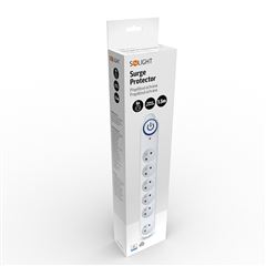 Solight přepěťová ochrana, 150J, 6 zásuvek, 1,5m, bílá