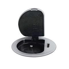 Solight 1z + USB-C 20W PD vestavná zásuvka, 2m, stříbrná