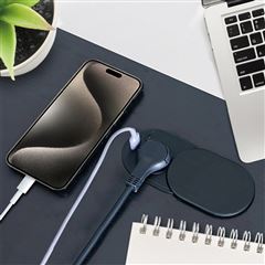 Solight 1z + USB A+C 20W PD vestavná zásuvka s posuvným víčkem, 2m, matná černá