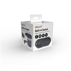 Solight vestavná zásuvka s posuvným víčkem, USB A+C nabíječka, 2m, matná černá