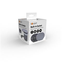 Solight vestavná zásuvka s posuvným víčkem, USB A+C nabíječka, 2m, stříbrná