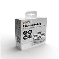 Solight 4z prodlužovací přívod, 2m, 3 x 1mm2, bílý, vypínač