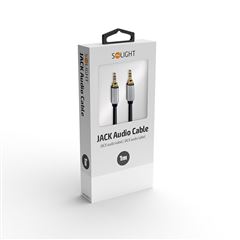 Solight JACK audio kabel, JACK 3,5mm konektor - JACK 3,5mm konektor, stereo, blistr, 1m