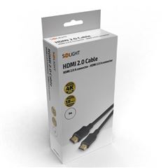 Solight HDMI kabel s Ethernetem, HDMI 2.0 A konektor - HDMI 2.0 A konektor, blistr, 3m
