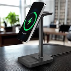 Solight stolní nabíječka 3v1, Qi2, MagSafe kompatibilní