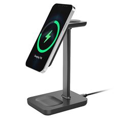 Solight stolní nabíječka 3v1, Qi2, MagSafe kompatibilní