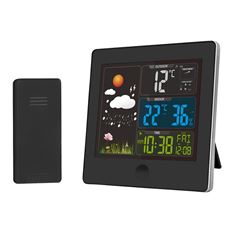 Solight meteostanice, barevný LCD, teplota, vlhkost,RCC, černá