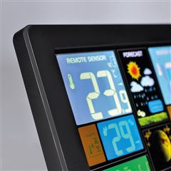 Solight meteostanice, extra velký barevný LCD, teplota, vlhkost, tlak, RCC, USb nabíjení, černá