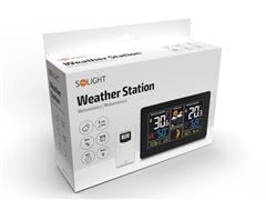 Solight meteostanice, extra velký barevný LCD, teplota, vlhkost, tlak, RCC, USb nabíjení, černá