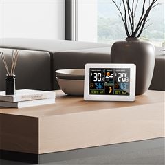 Solight meteostanice, extra velký barevný LCD, teplota, vlhkost, tlak, RCC, USB nabíjení, bílá